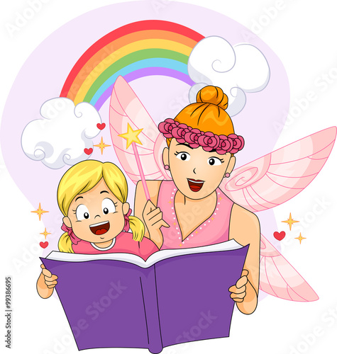 Colorful Kid Girl Fairy Fantasy Book