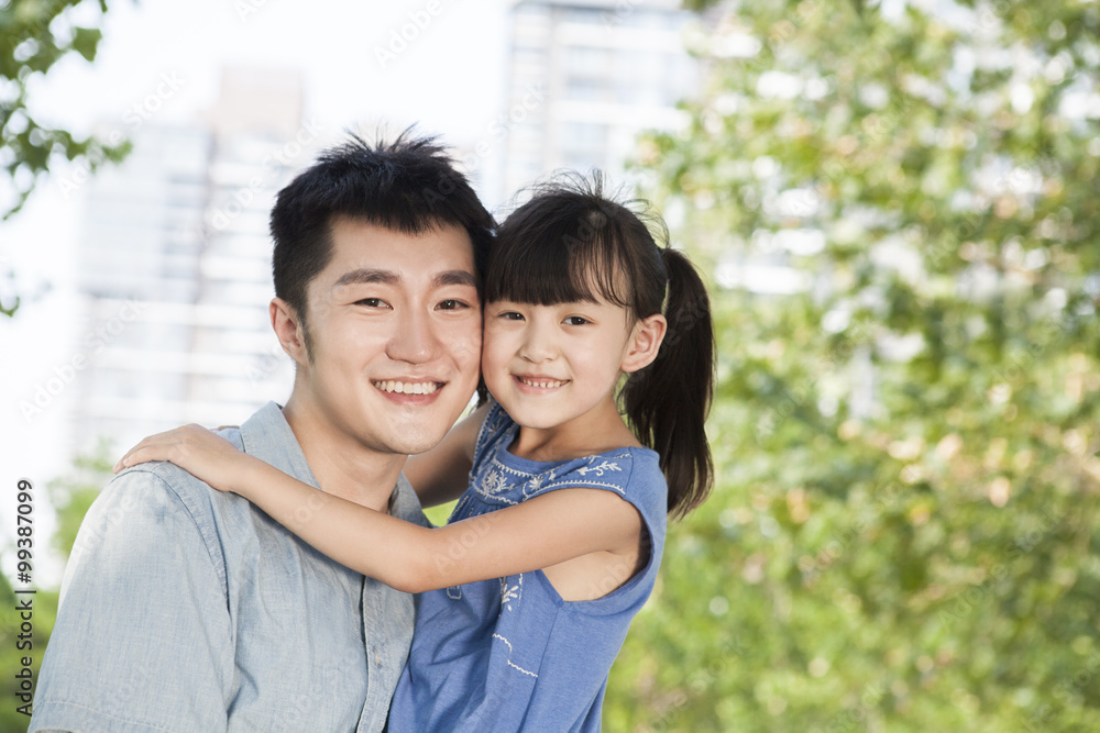 Portrait of happy young father and daughter Portrait of happy young father and daughter