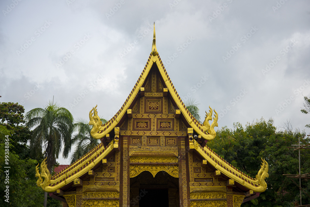 Old Thai temple style, Chiang mai, Thailand