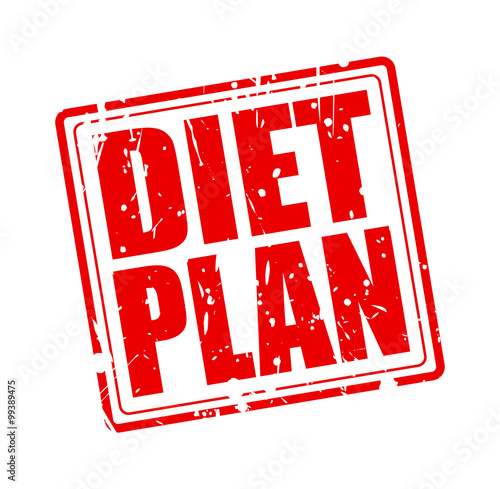 DIET PLAN red stamp text on white