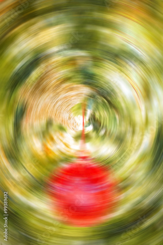 spin blured of object on Christmas tree background