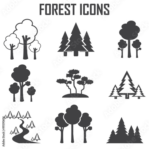 forest icon set.