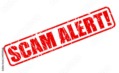 SCAM ALERT red stamp text