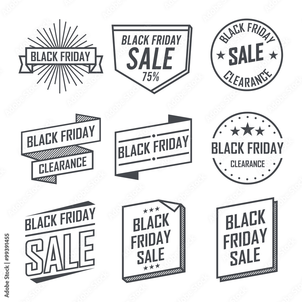 Obraz premium Black Friday, Sale Emblem Designs