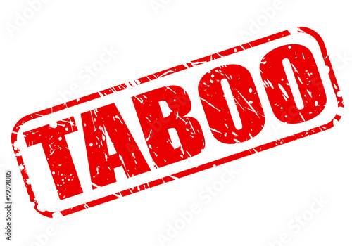 Taboo red stamp text