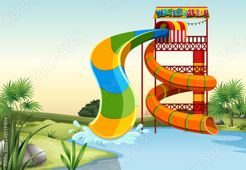 Water slide by the river
