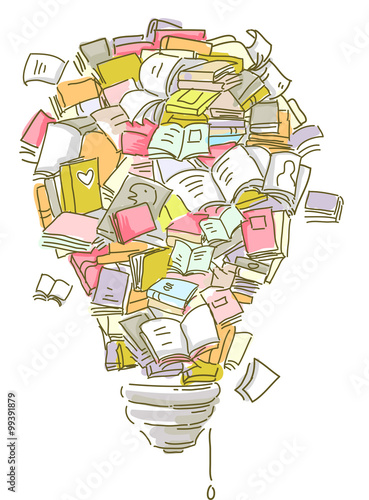 Books Shape Light Bulb