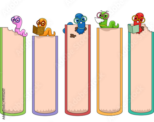 Book Marks Nerdy Worm Printable