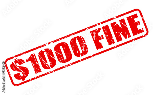 $1000 FINE red stamp text