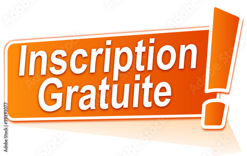 inscription gratuite sur étiquette orange