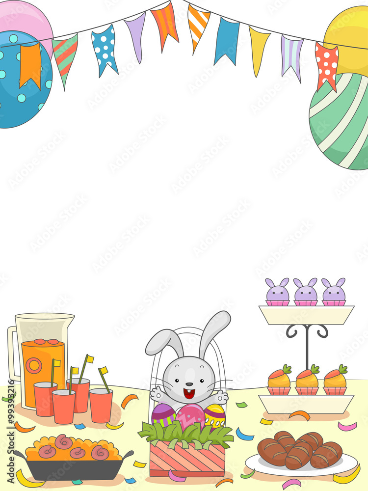 Naklejka premium Easter Party Table Egg