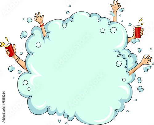 Foam Party Bubble Frame Cheers