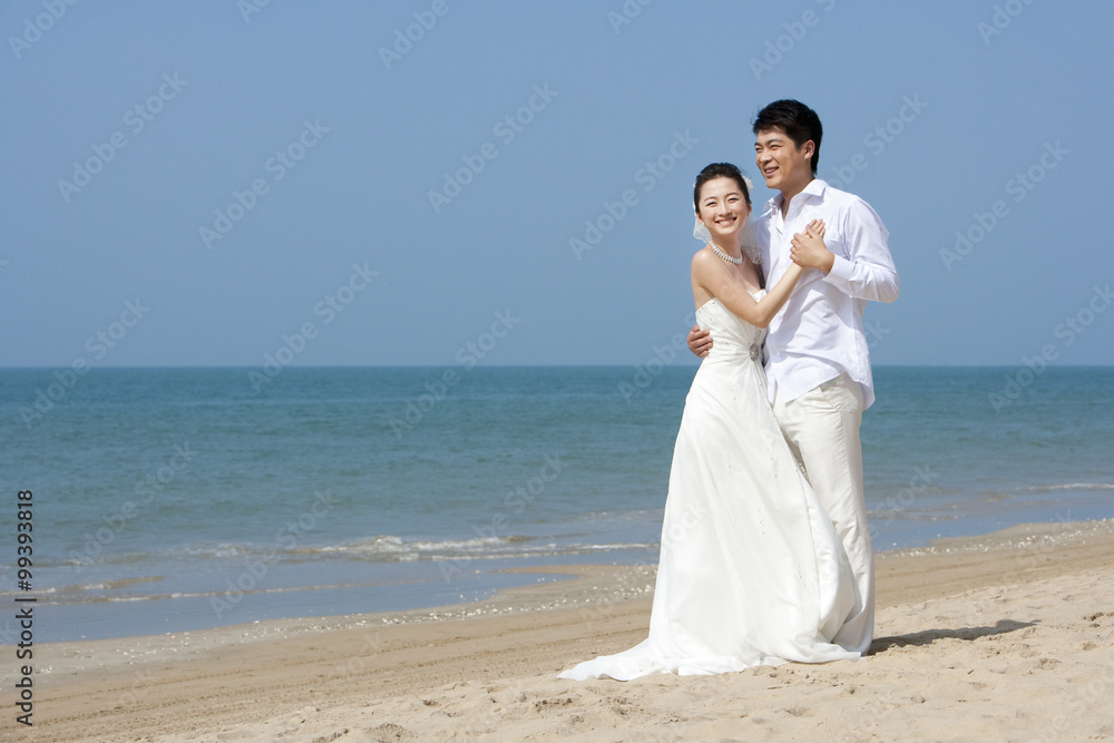 Newlywed couple on the beach Newlywed couple on the beach
