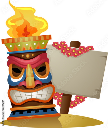 Tiki Torch Sign Blank Board