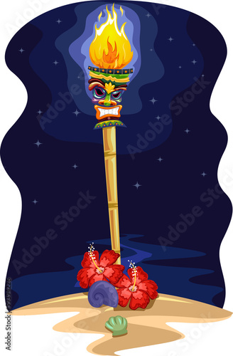 Tiki Torch Hawaiian Nighttime