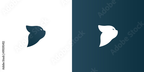 Cat logo for DVD Case/ Background/ Wallpaper etc - Isolated Vector Illustration