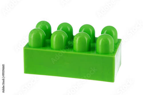 Plastic toy blocks isolated on white background
