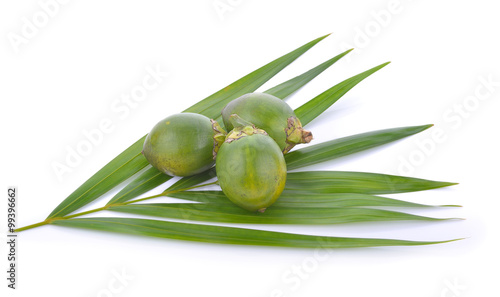Areca nut on white background
