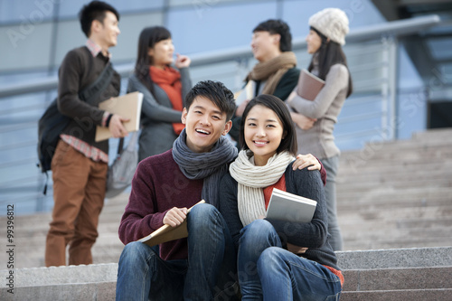 Portrait of young couple in college