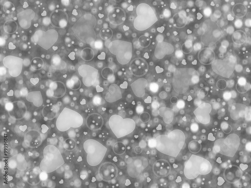 grey heart bokeh background for Valentine s day