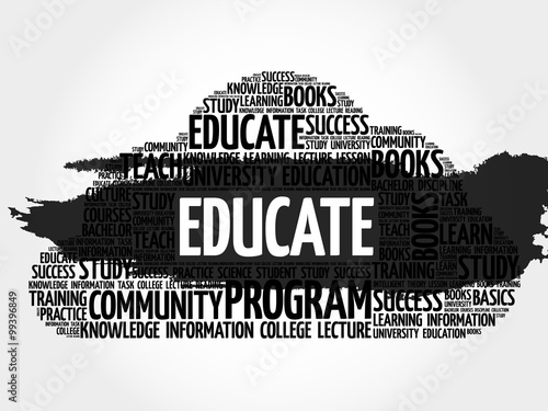 EDUCATE. Word education collage