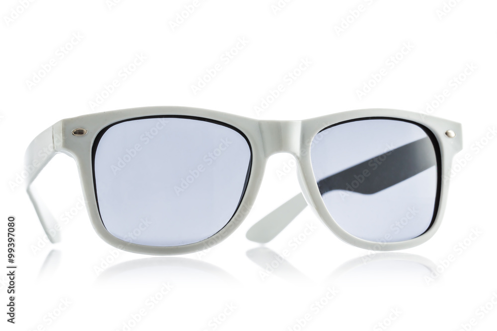 Modern sunglasses isolated on white background