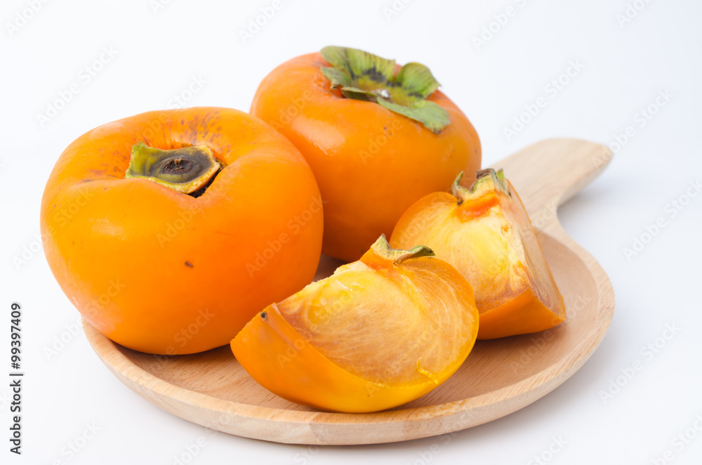 Persimmon fruit isolated on white background