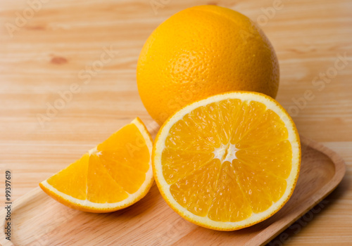 oranges on wood table