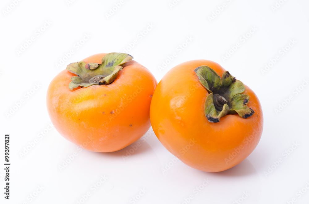 Persimmon fruit isolated on white background Persimmon fruit isolated on white background