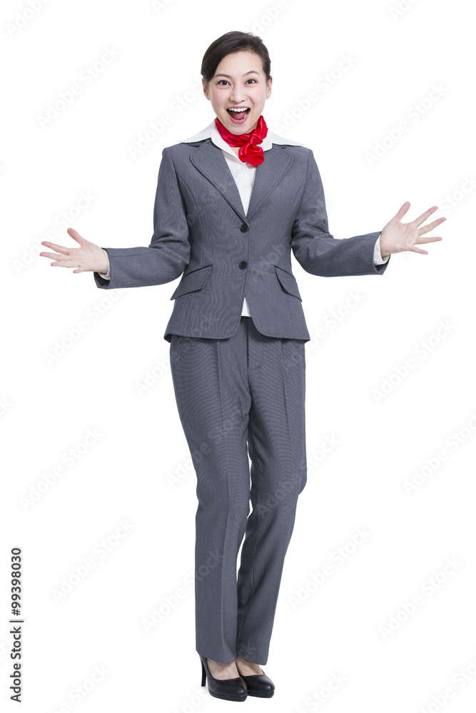Cheerful businesswoman with surprised facial expression Cheerful businesswoman with surprised facial expression