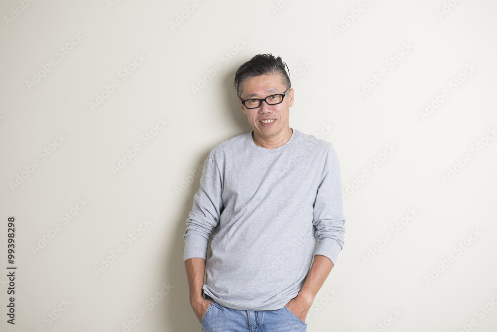 matured asian senior male in casual matured asian senior male in casual