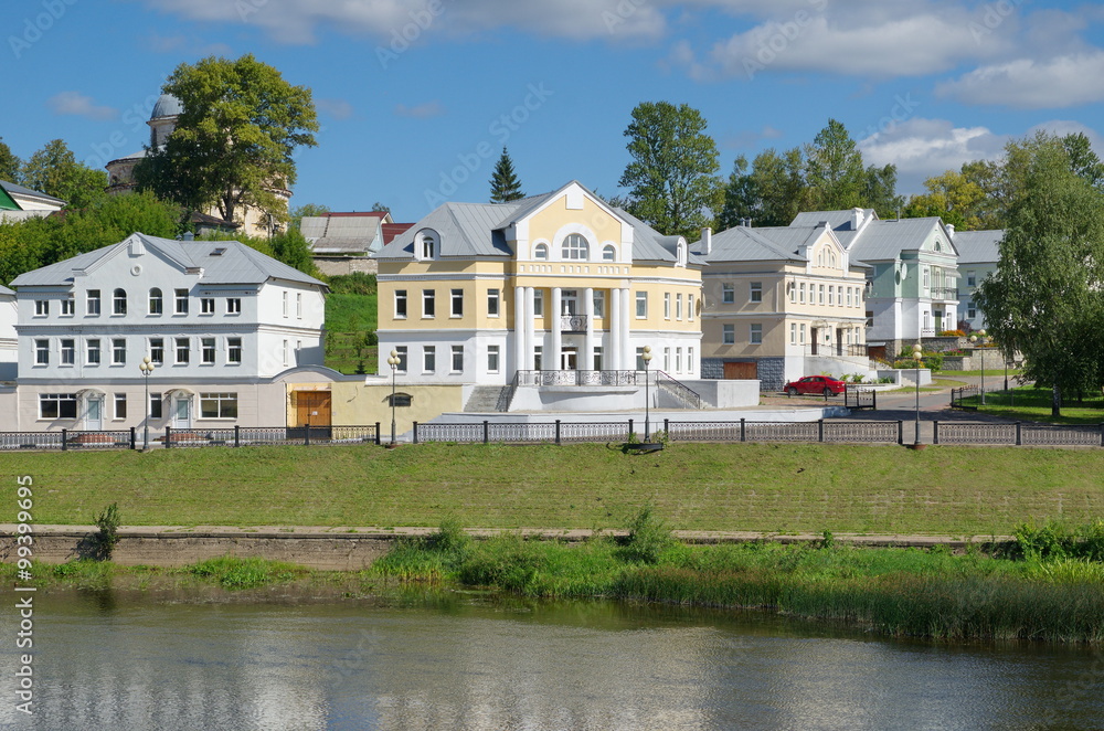 The city of Torzhok, Tver region. Elite house on the embankment