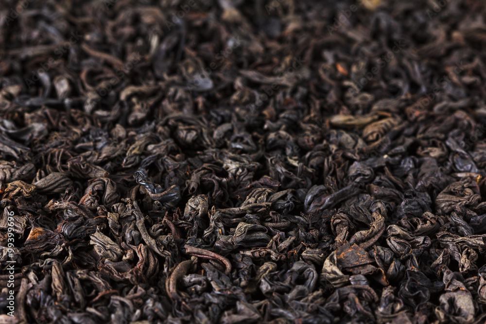 Black tea dry leaves. Macro, background Black tea dry leaves. Macro, background