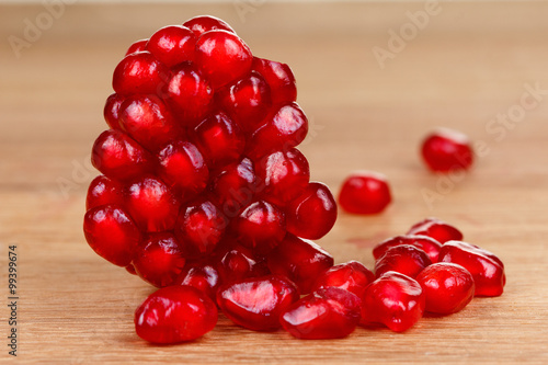 Ripe pomegranate seeds clos...
