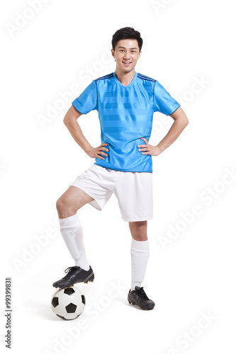 Soccer player with hands on hips smilng © Blue Jean Images