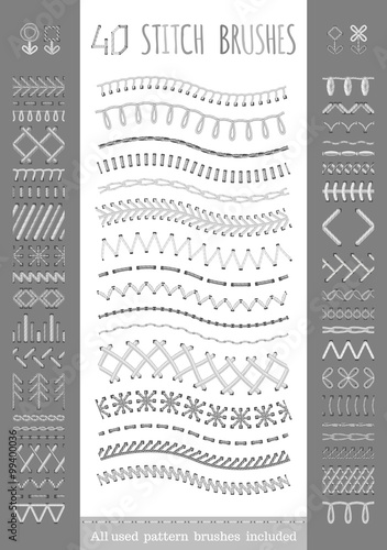 40 seamless white stitch brushes.