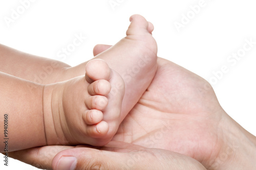 Mother Holding Son's Feet