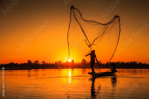 Silhouette of Fisherman