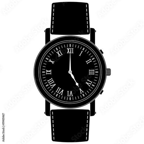 Watch. Hand watch icon with roman numeral.