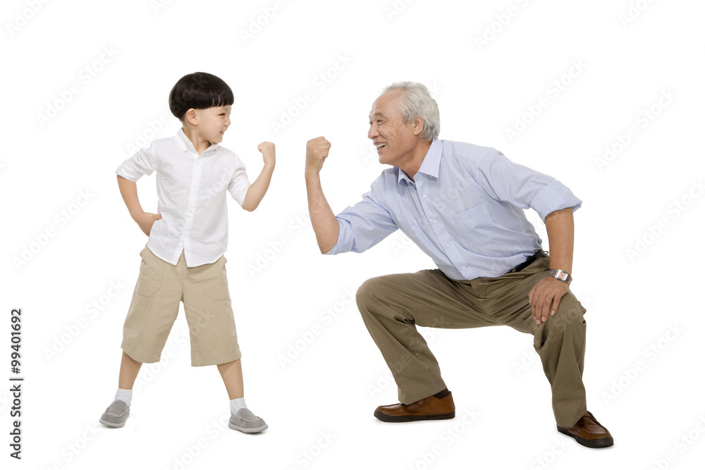 Portrait of grandfather and grandson Portrait of grandfather and grandson