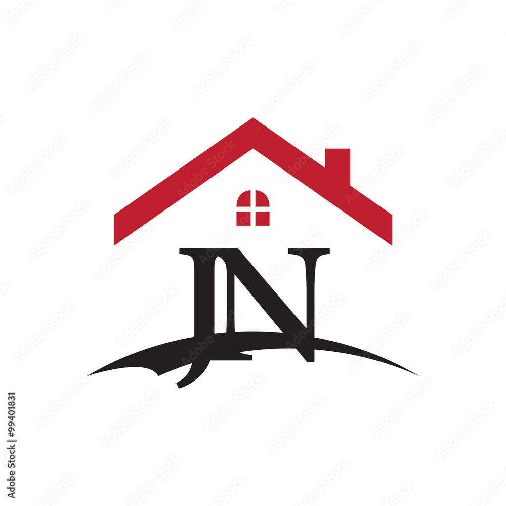 initial letter logo with roof and window initial letter logo with roof and window