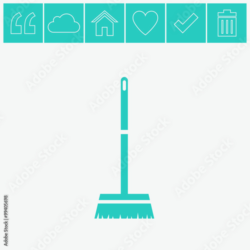 Broom vector icon.