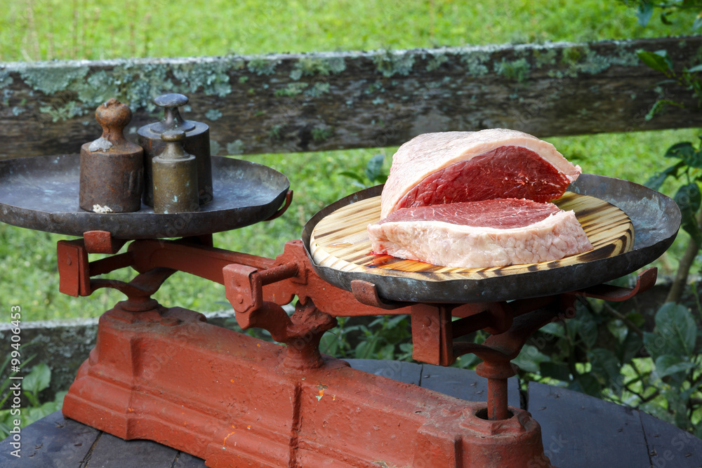 Raw picanha, traditional Brazilian barbecue.