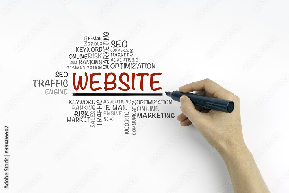 Hand with marker writing website concept Hand with marker writing website concept
