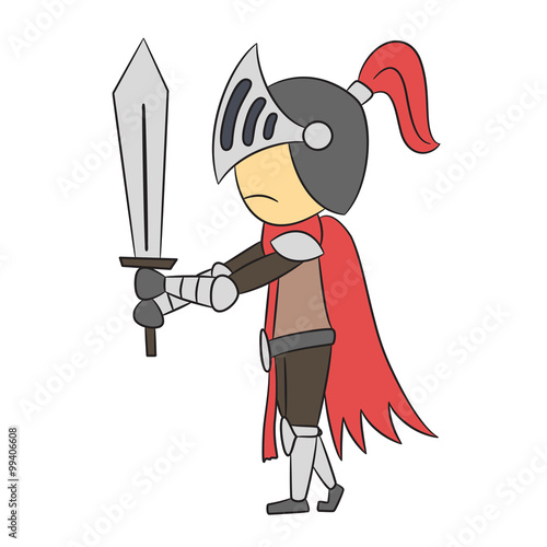 vector cartoon character knight