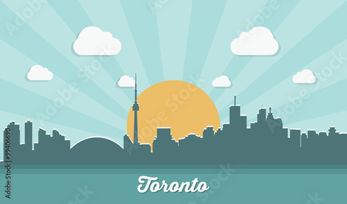 Toronto skyline - flat design 