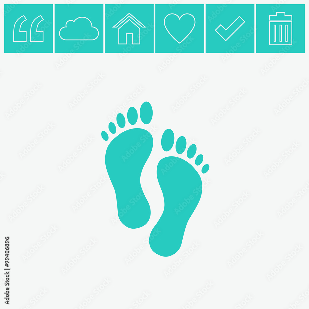Footprint vector icon. Footprint vector icon.