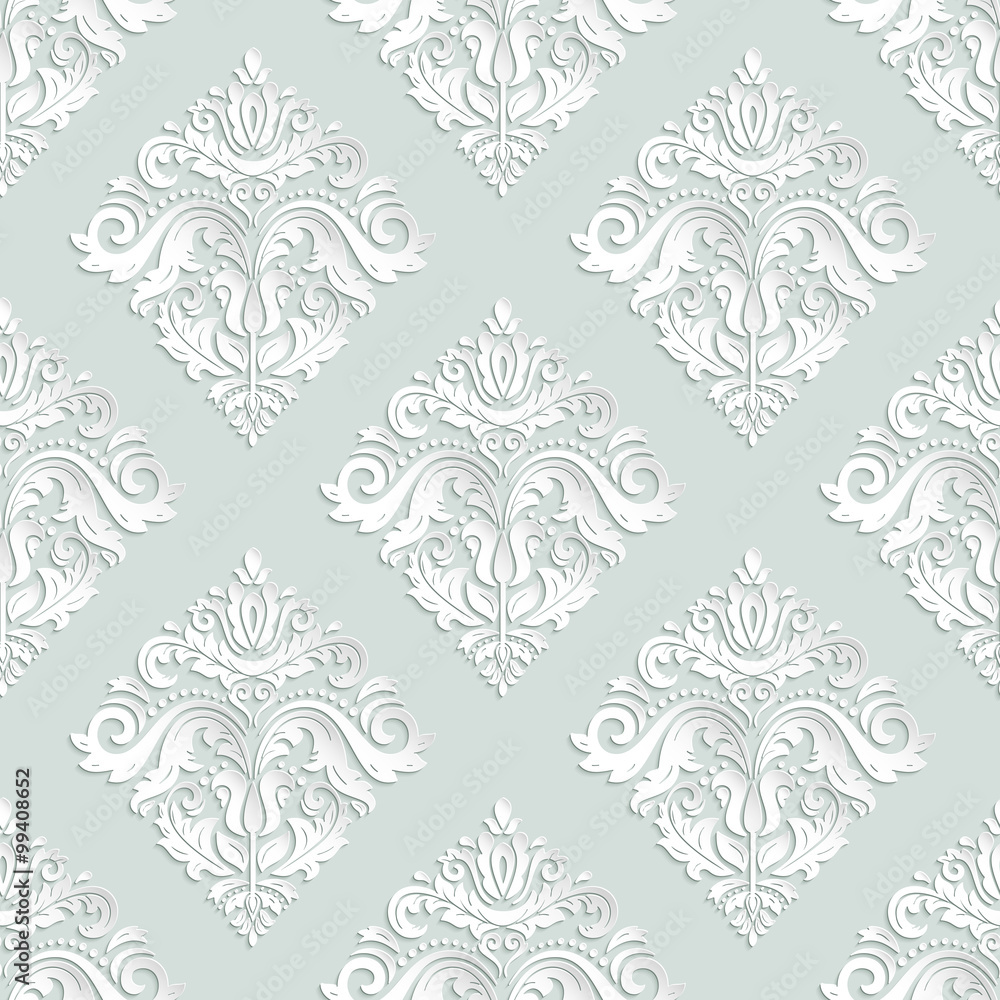 Seamless Oriental Pattern With 3D Elements Seamless Oriental Pattern With 3D Elements