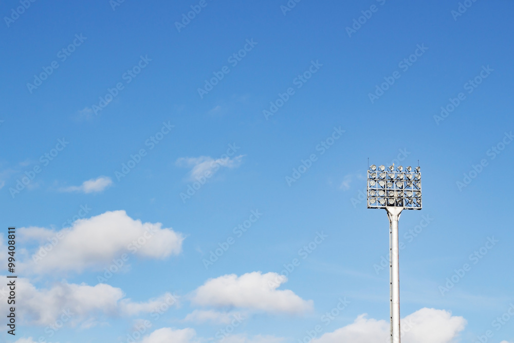 Sport light with blue background