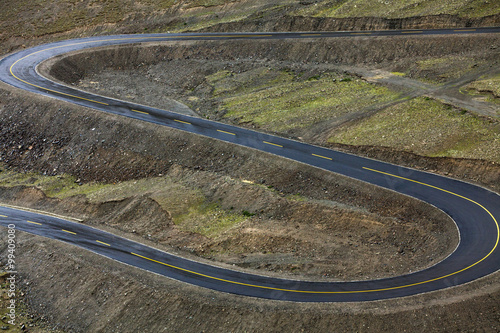 Mountain road in Tibet, China
